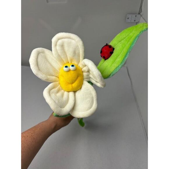 Funny Friends Plush Soft Sculpture Flower Leaf Stem by Jennifer Mazur Daisy - Picture 1 of 8